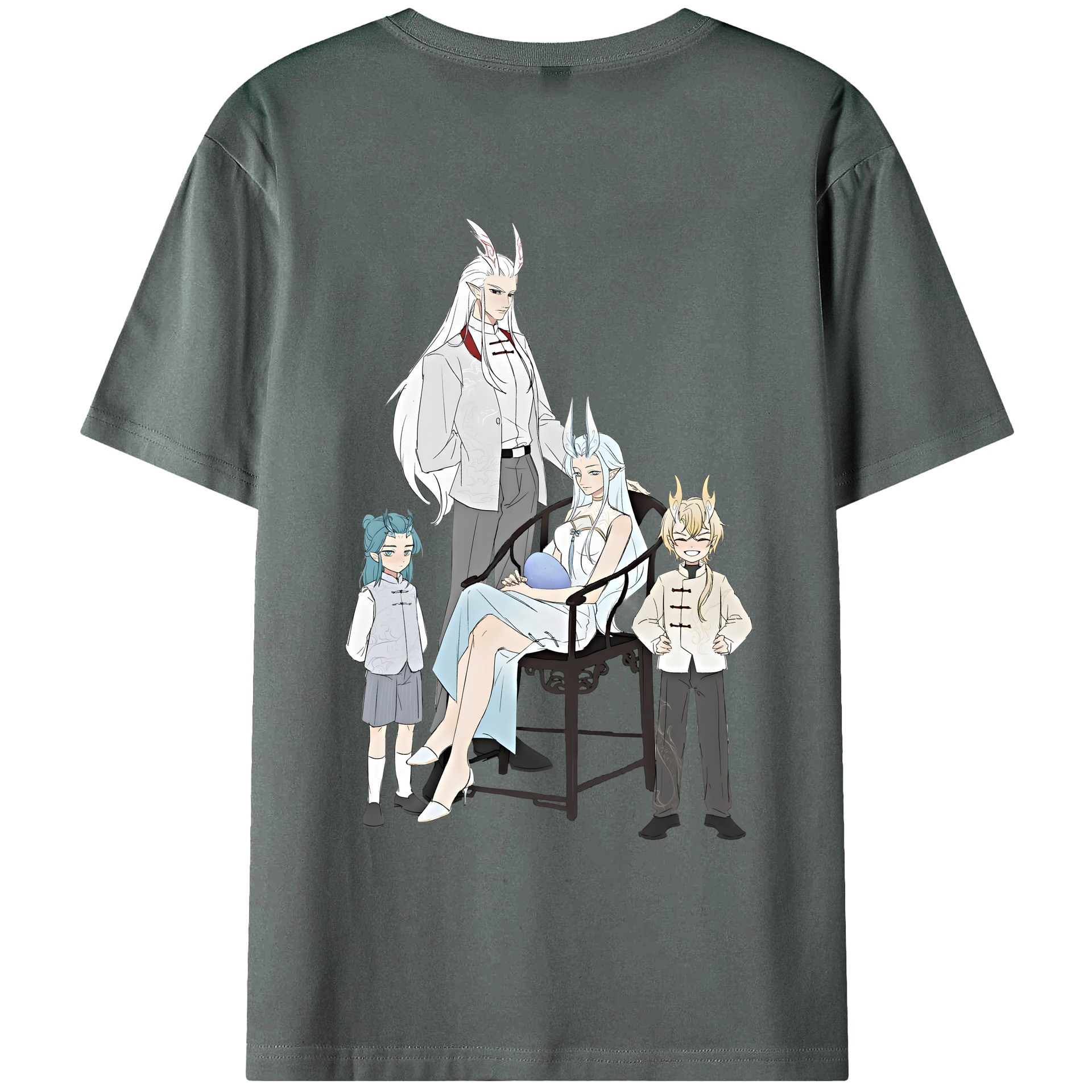 （画像用） Ne Zha 2 ナタ 魔童の大暴れ 綿100％ メンズ半袖Tシャツ（バックプリント） 通気性